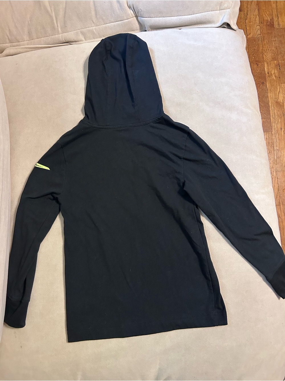 Nike Black Hoodie with Neon Yellow Graphic Accent - Picture 5 of 5